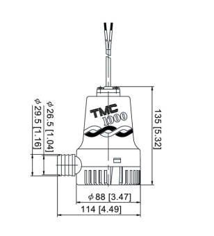 Помпа осушительная 24 V, 1000GPH (3785 лч) 1005524 2